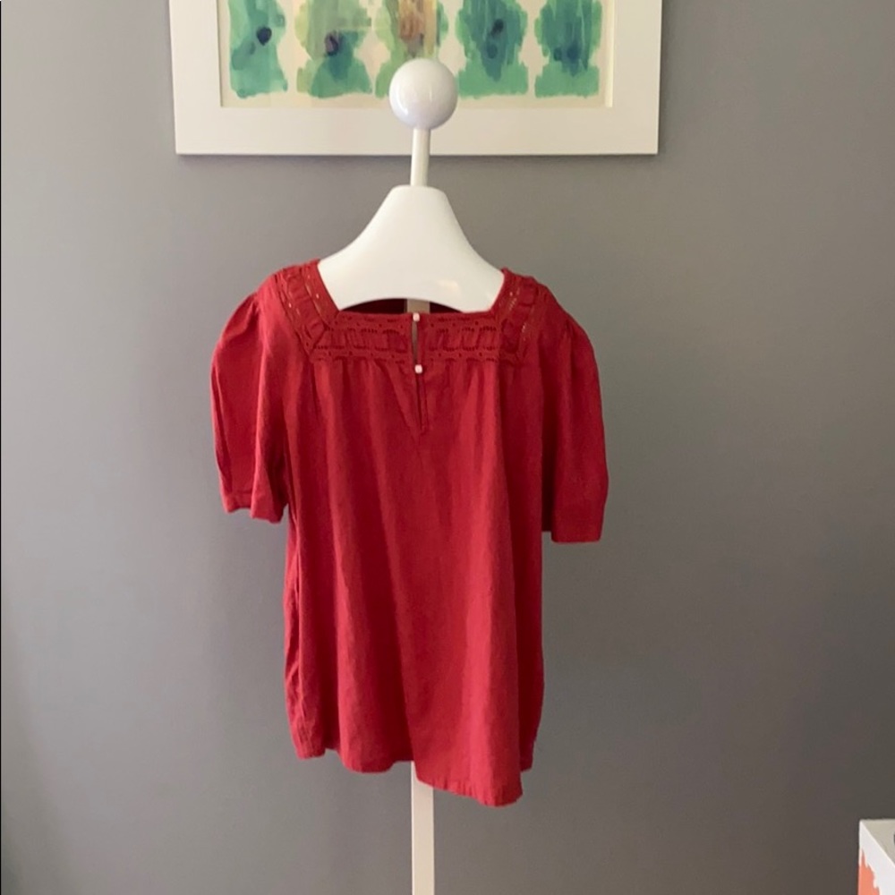 Red lace blouse